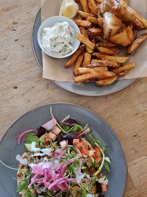 To Fish Supper and Souvlaki at Mono in Glasgow