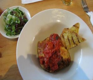 lasagna meal at Mono in Glasgow