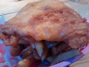 Pizza crunch with chips at Mono in Glasgow