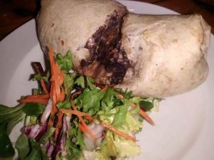 Black bean and tempeh burrito at Mono in Glasgow
