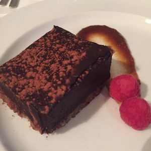 raw chocolate and avocado cheesecake at Mono in Glasgow