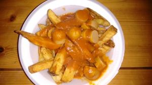 curry wurst at Mono in Glasgow