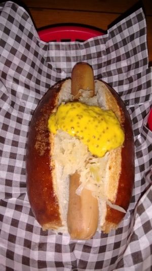 bratwurst at Mono in Glasgow