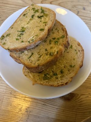 Garlic bread (this was fantastic!)  at Mono in Glasgow