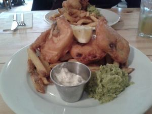 To-fish and chips at Mono in Glasgow