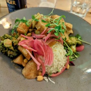 Curry with rice - Main special for World Vegan Day at Mono in Glasgow