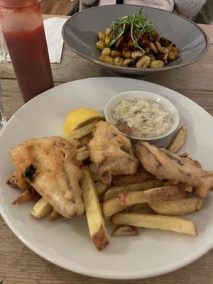 Tofish and chips  at Mono in Glasgow