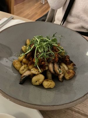 Dish of the day - garlic mushroom gnocchi  at Mono in Glasgow