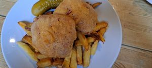 Battered Square sausage supper 😍 at Mono in Glasgow