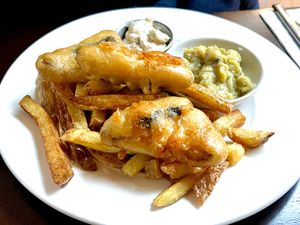 Tofish and chips   at Mono in Glasgow