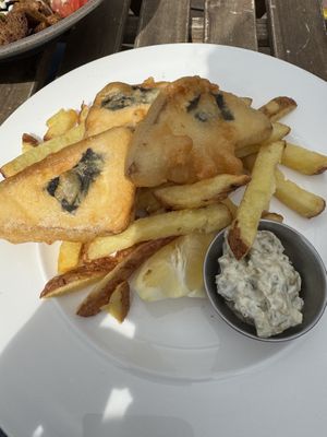 To-fish and chips (loved the sauce!!)  at Mono in Glasgow