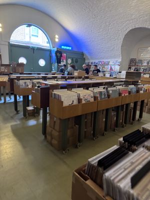 Stephen Pastel in the record store   at Mono in Glasgow