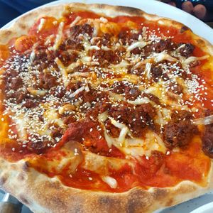 Spicy Sausage Pizza. at Mono in Glasgow