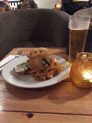 Fish n chips at Mono in Glasgow