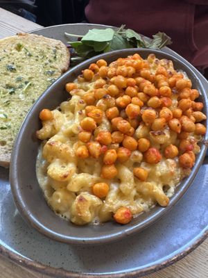 Mac cheese with Harris’s chickpeas   at Mono in Glasgow