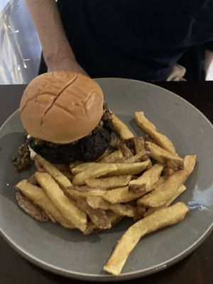Haggis burger  at Mono in Glasgow