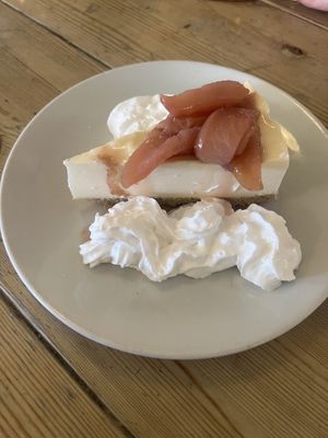 Peaches and cream cheesecake  at Mono in Glasgow