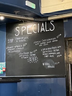Specials of the day  at Mono in Glasgow