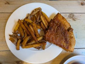 Pizza crunch and chips at Mono in Glasgow