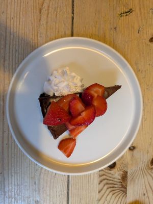 Chocolate tart at Mono in Glasgow