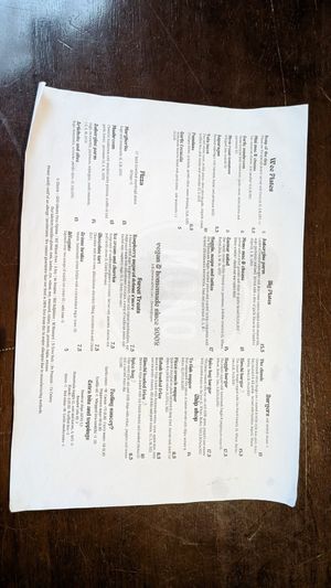 Menu at Mono in Glasgow