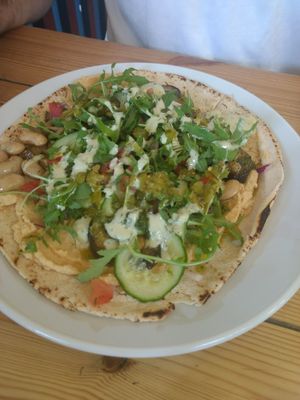 Aubergine flatbread at Mono in Glasgow