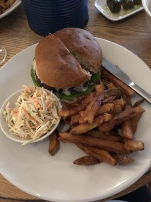 Beetroot falafel burger at Mono in Glasgow