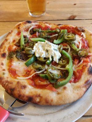 Seitan pizzaa at Mono in Glasgow