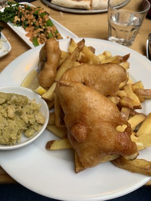 To-fish and chips  at Mono in Glasgow