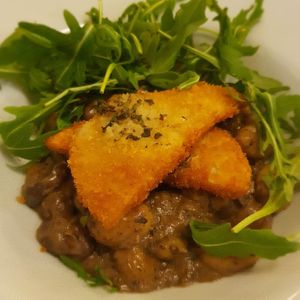 Celeriac schnitzel with gnocchi at Mono in Glasgow