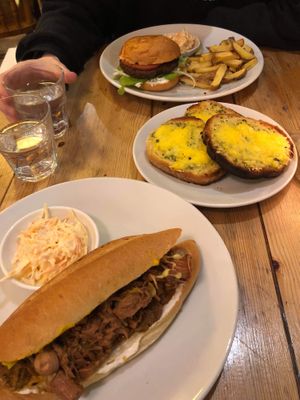 Cheesy garlic bread was a solid 10 at Mono in Glasgow