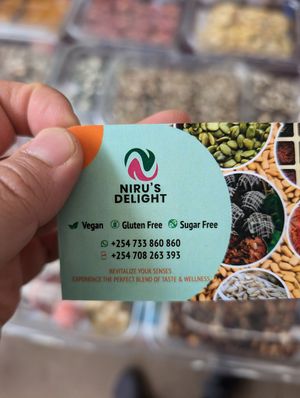 Business card at Niru's Delight in Nairobi