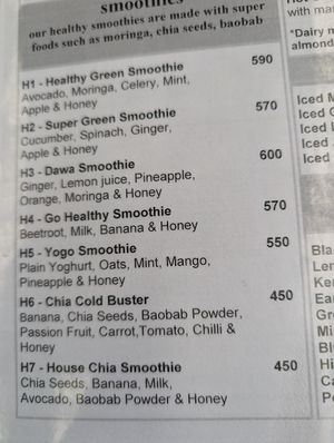 Smoothies can be vegan without honey or plant-based milk options at Spinners Web Kenya in Nairobi