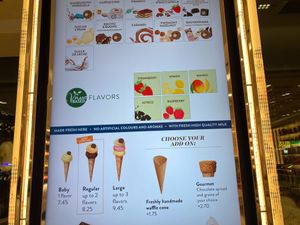 Wall menu; note vegan flavors at Venchi - 7th Ave in New York City