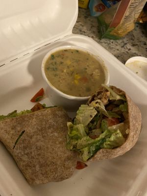 Ckn Caesar wrap might be my new favorite!   And I picked soul of the day as my side without knowing what it was and it ended up being this amazing seafood chowder!  Great lunch    at The Red Fern in Rochester
