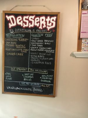 Wall menu at The Red Fern in Rochester