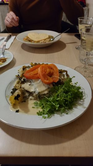 White lasagna with tofu ricotta (Valentine's Dinner Special) at The Red Fern in Rochester