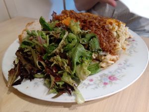 Compost plate with barbeque seitan at The Red Fern in Rochester