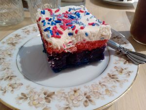 Bisexual Pride blondie at The Red Fern in Rochester