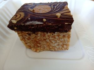 Peanut butter chocolate rice krispie treat at The Red Fern in Rochester
