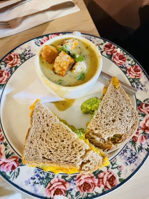 Grilled Cheese & Clam Chowder  at The Red Fern in Rochester