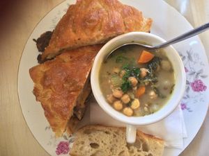 Steak Bomb Plate with Daily Soup at The Red Fern in Rochester