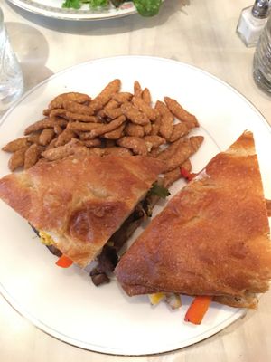 Steak bomb with sesame sticks  at The Red Fern in Rochester