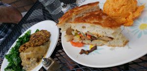 Meatloaf and gravy,  and I forgot what sandwich  I ordered at The Red Fern in Rochester