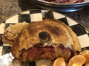Cashew cheese in puff pastry!  at The Red Fern in Rochester