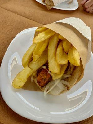 Vegan wrap (tell them to remove the tzatziki!!)  at SouvLake in Skiathos