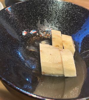 Nagaimo with wasabi and egg plant  at Kabukicho Shokudo OBANZAI in Tokyo