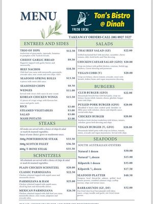   at Ton's Bistro at Dinah in Stuart Park