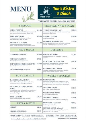   at Ton's Bistro at Dinah in Stuart Park