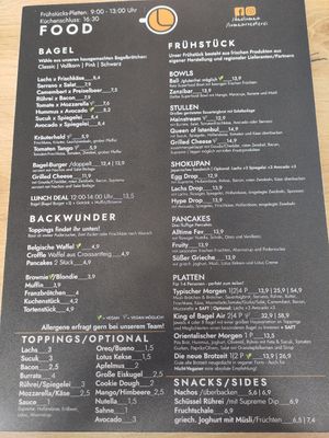 Speisekarte at Das Luma'z in Wernigerode